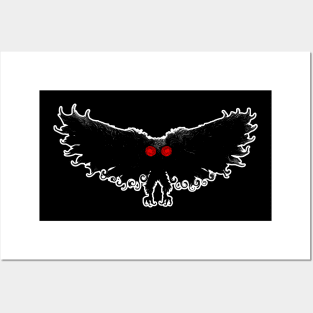 Mothman West Virginia Wing Humanoid Moth Retro Vintage Posters and Art